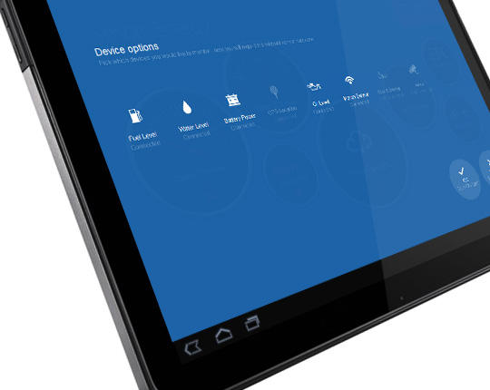smart energy UX design - menu