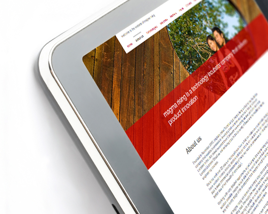 magma rising website design