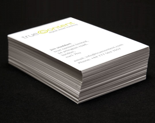 true content business cards