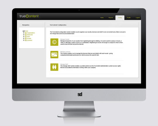 true content UX administration console